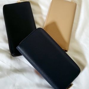 Navy Zip Around Wallet